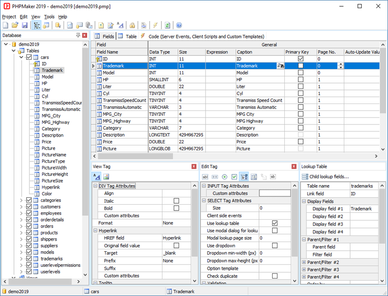 PHPMaker screenshot PHPMaker screenshot
